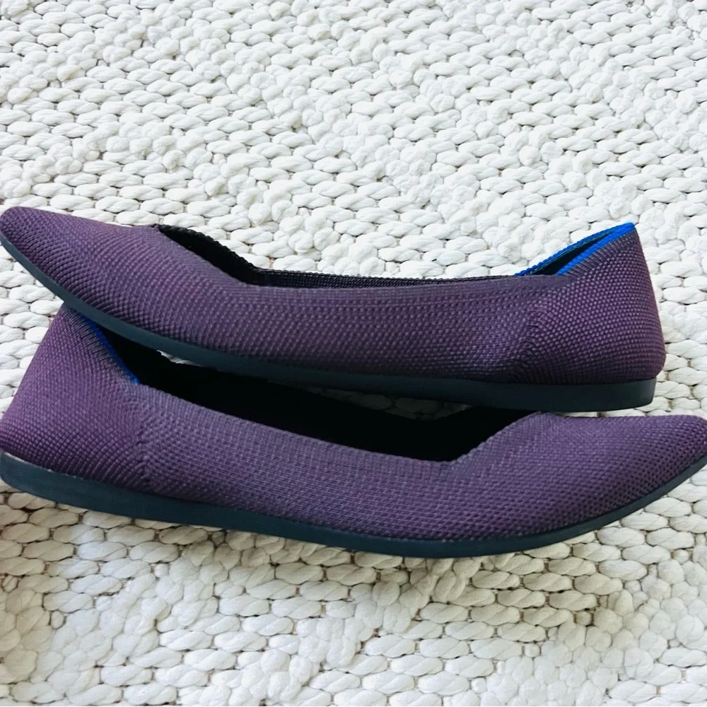 ROTHYS The Point Pointed Toe Flats Port Purple *Retired* Womens Size 6.5 EUC